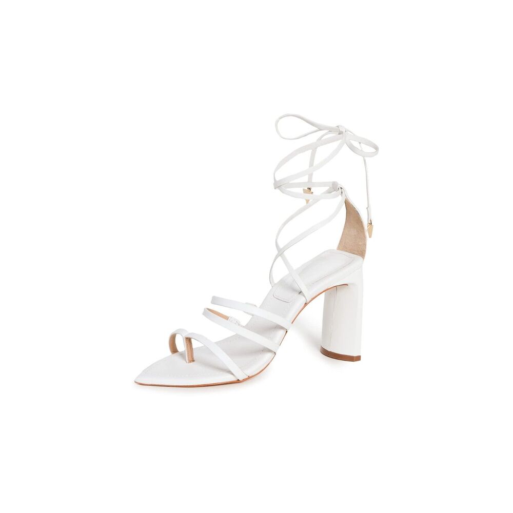SCHUTZ Women’s Leaf Strappy Sandals – White Nappa Leather, Size 7 M - Picture 5 of 5